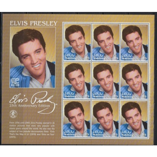 Maldive Is 2643 MNH 2002 Elvis Presley sheet of 9; USA Shipment ONLY (an1764)