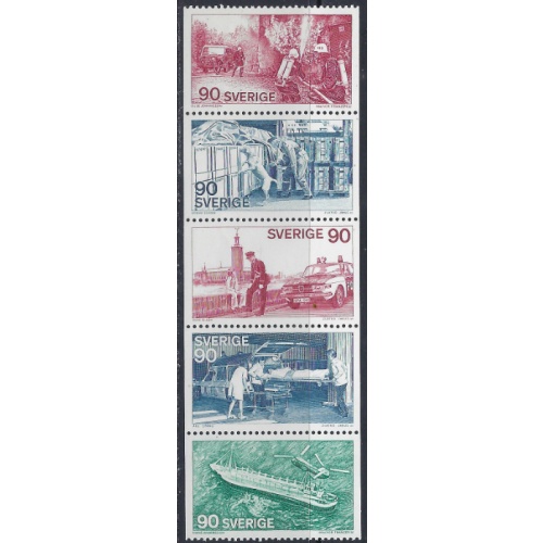 Sweden 1129-33 MH 1975 strip; been folded (ak5941)