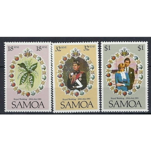 Samoa 558-60 MNH 1981 Prince Charles Wedding (an7760)