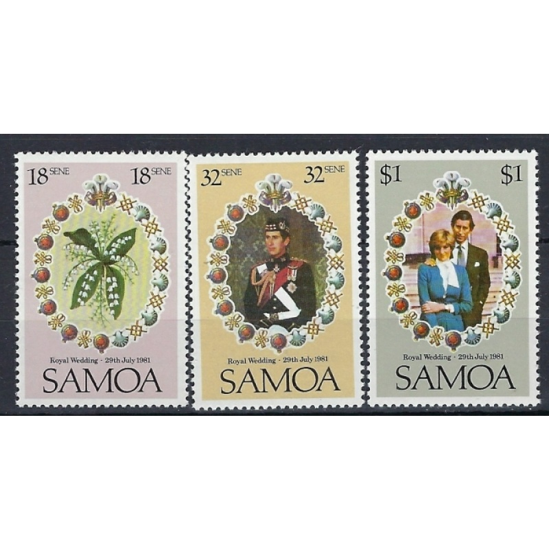 Samoa 558-60 MNH 1981 Prince Charles Wedding (an7760)