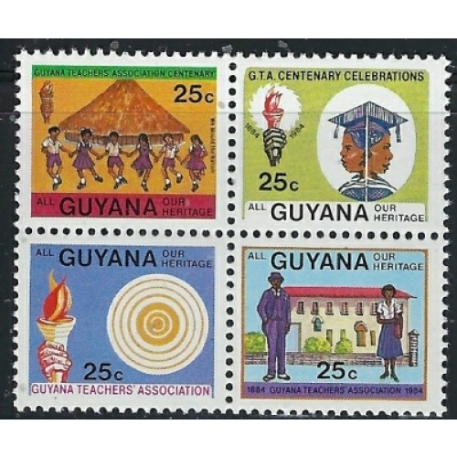 Guyana 825a MNH 1984 Block of 4 (an1175)