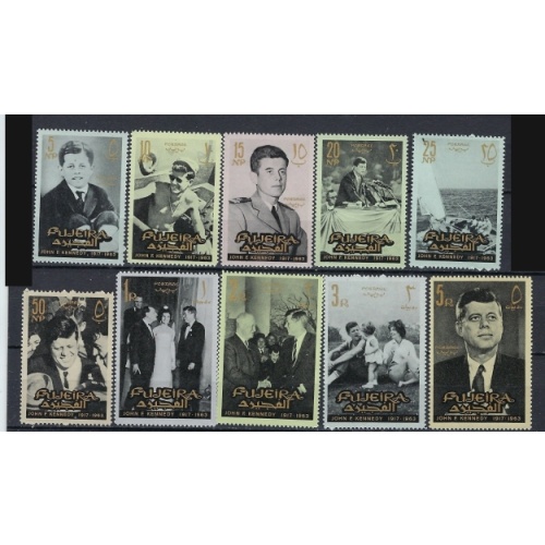 Fujeira 28-37 MNH 1965 John F Kennedy (ak1779)