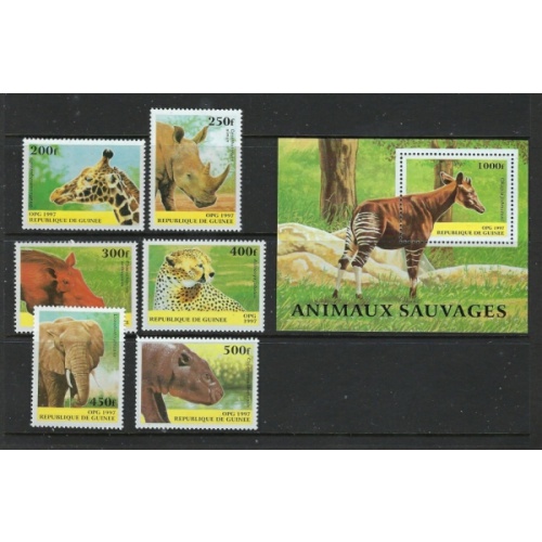Guinea 1389-95 MNH 1997 Wild Animals (ha1466)