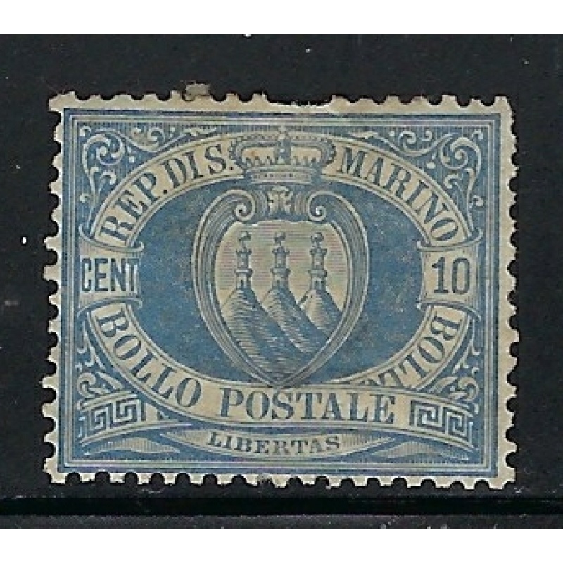 San Marino #7 MHH 1877 issue; short perfs; messy back (an1638)