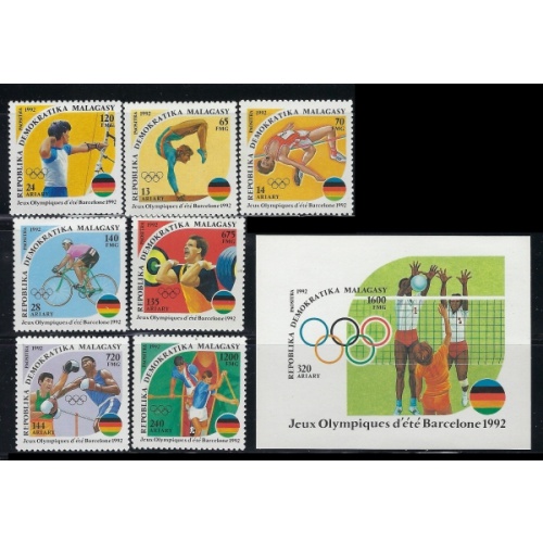 Malagasy 1072-78A MNH 1992 Olympics (an7687)