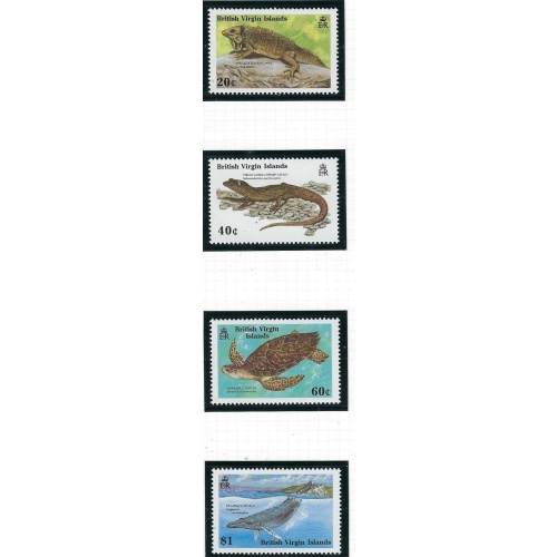 British Virgin Is 625-28 MNH 1988 Reptiles Marine Mammals and Birds (fe3819)