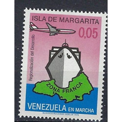 Venezuela 1041 MNH 1973 Ship and Plane (ak1388)