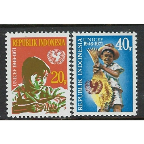 Indonesia 808-09 MNH 1971 Unicef (fe5370)