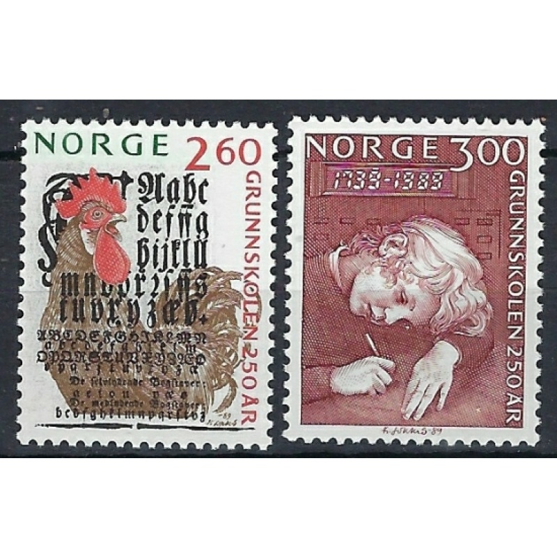 Norway 944-45 MNH 1989 Education (an7655)
