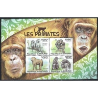 Burundi 831 MNH 2011 Primates sheet of 4 (an1615)