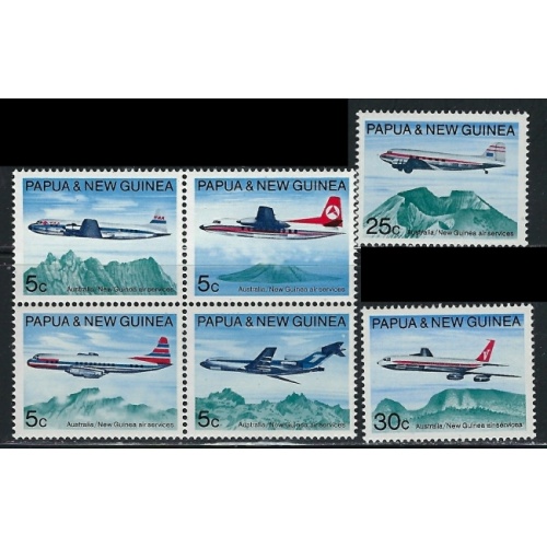 Papua New Guinea 308a-10 MNH 1970 Airplanes (an6991)