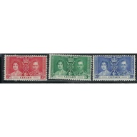 Ceylon 275-77 MH 1937 KGVI Coronation (fe2958)