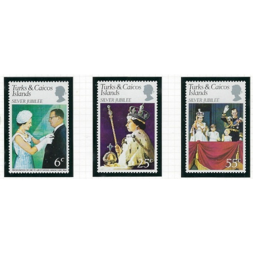 Turks and Caicos 321-23 MNH 1977 QEII Silver Jubilee (ak5227)