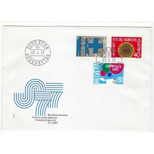 Switzerland 624-26 1977 FDC (cc1011)