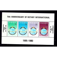 Zimbabwe 432a MNH 1980 Rotary Intl S/S
