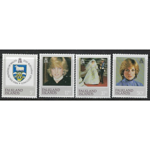 Falkland Is 348-51 MNH 1982 Princess Diana (fe3130)