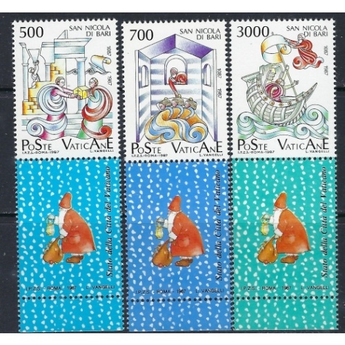 Vatican 803-05 MNH 1987 set with labels (ak4918)