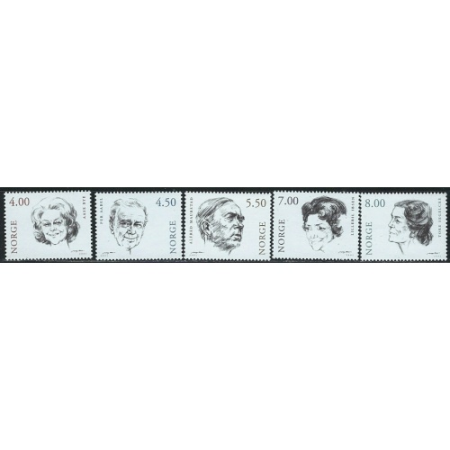 Norway 1277-81 MNH 2001 Actors and Actresses (an5286)