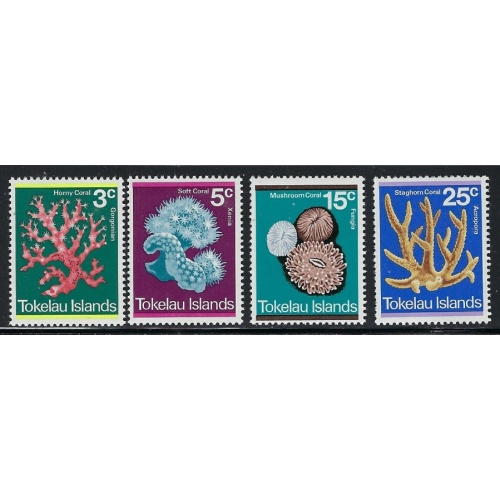 Tokelau 37-40 MNH 1973 Corals (ap9482)