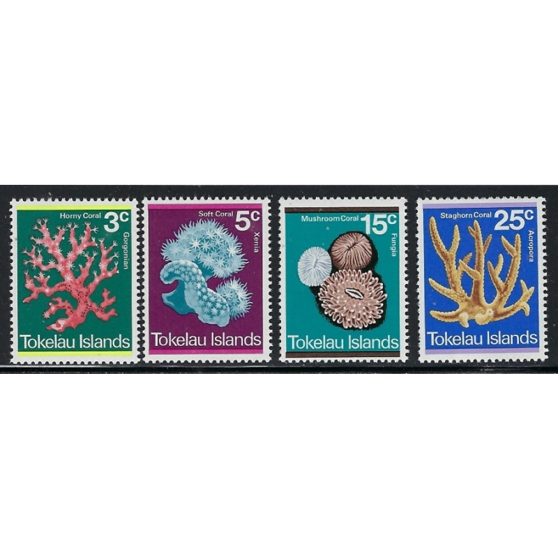 Tokelau 37-40 MNH 1973 Corals (ap9482)