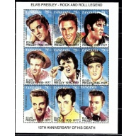 Tanzania 808 MNH 1992 Elvis Presley sheet of 9 (ha1495)