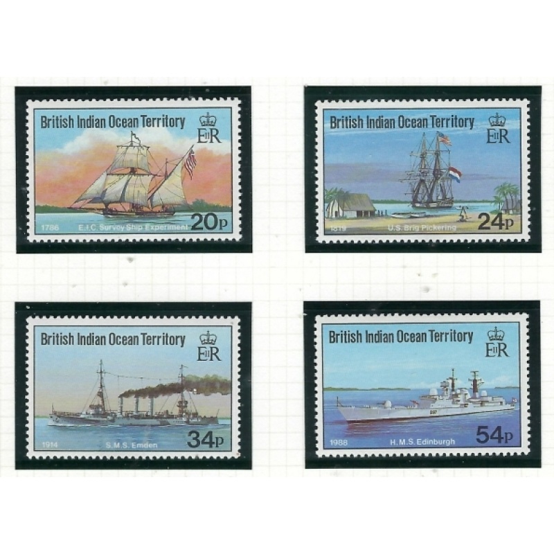 B.I.O.T. 115-18 MNH 1991 Ships (fe4579)