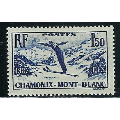 France 322 MH 1937 Skier (fe5896)