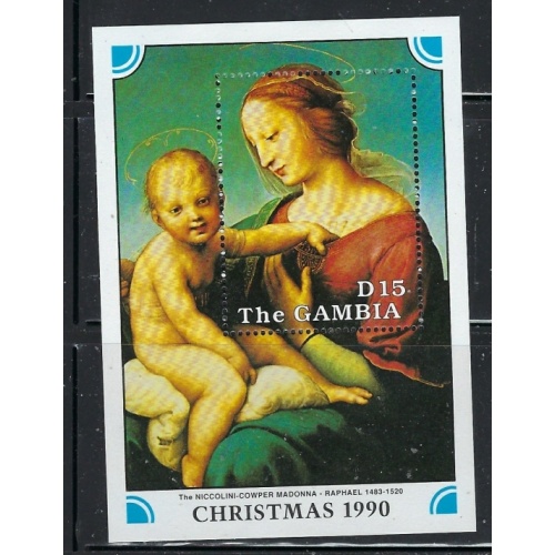 Gambia 1042 MNH 1990 Christmas souvenir sheet (fe7773)