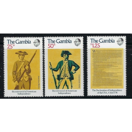 Gambia 335-37 MNH 1976 American Bicentennial (fe1003)