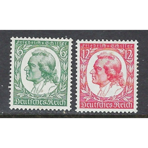 Germany 446-47 MNH 1934 Friedrich von Schiller (ap8557)