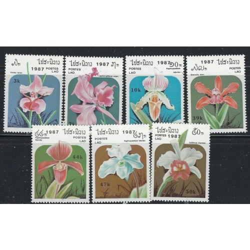 Laos 796-796F MNH 1987 Orchids (fe8648)