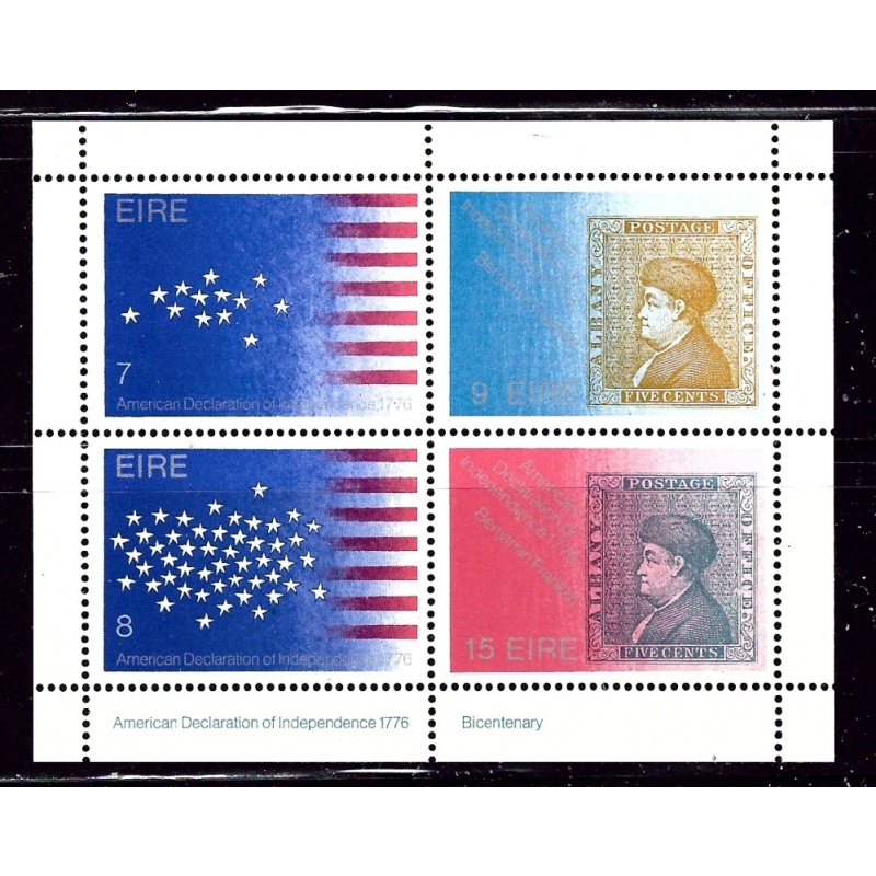 Ireland 392b MNH 1976 American Bicentennial S/S    (ap2540)