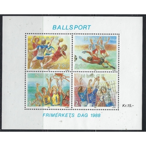 Norway 934 MNH 1988 Sports sheet of 4 (fe8642)