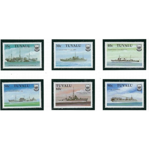 Tuvalu 543-48 MNH 1990 WWII Ships (ak1114)