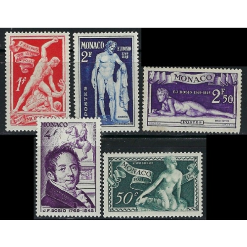 Monaco 209-13 MH 1948 issue; no air mails (an3624)