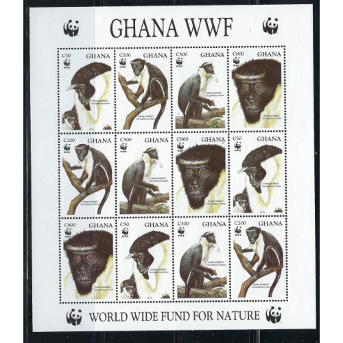 Ghana 1677a MNH 1994 W.W.F. sheet of 12 (an7911)