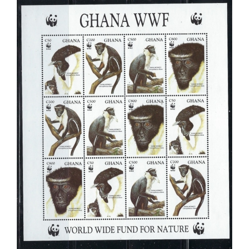 Ghana 1677a MNH 1994 W.W.F. sheet of 12 (an7911)