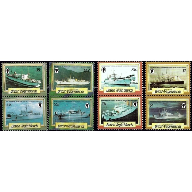 British Virgin Is 547-54 MNH 1986 Ships in vertical pairs (ap1140a)