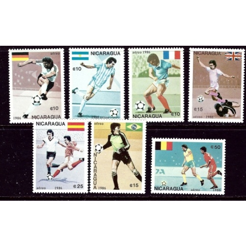 Nicaragua C1143-49 MNH 1986 Soccer    (ap6379)