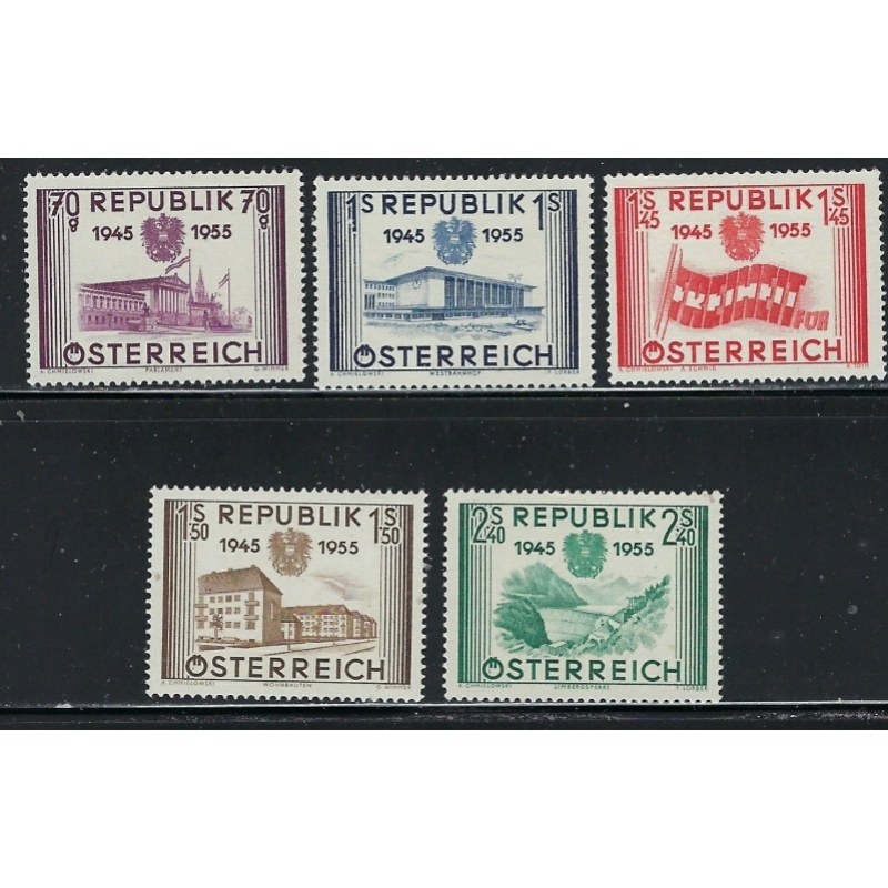 Austria 599-603 MNH 1955 Structures (fe2928)
