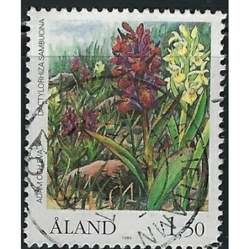 Finland Aland 35 Used 1989 Orchid (an5442)