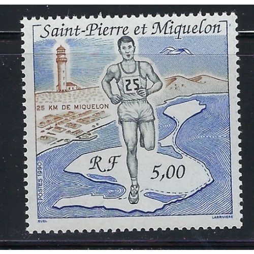 St Pierre and Miquelon 549 MNH 1990 Runner (an5563)