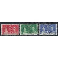 Ceylon 275-77 MNH 1937 KGVI Coronation (ak3148)