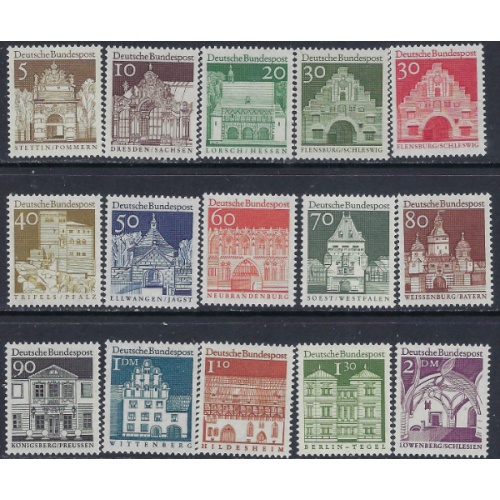 Germany 936-51 MNH; 15 values; 1966-69 set (ak6201)