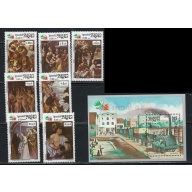 Cambodia 627-34 MNH 1985 Paintings (an6524)