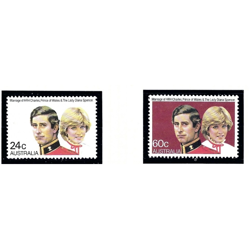 Australia 804-05 MNH 1981 Prince Charles Wedding    (ap5523)