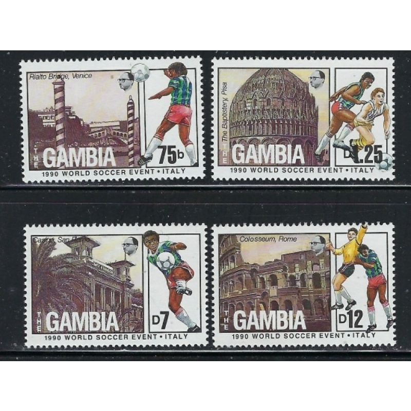Gambia 871-74 MNH 1989 Soccer (an5745)