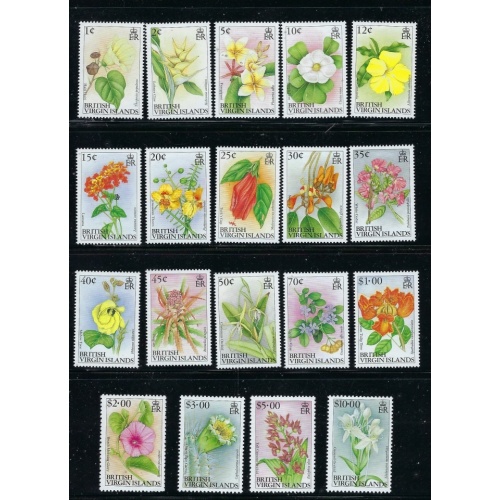 British Virgin Is 692-710 MNH 1991-92 Flowers (fe5296)