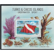 Turks and Caicos 495 MNH 1981 Underwater Sports (ak5291)