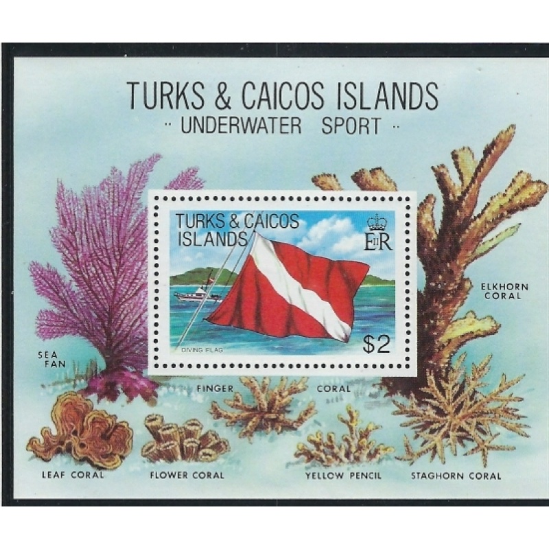 Turks and Caicos 495 MNH 1981 Underwater Sports (ak5291)